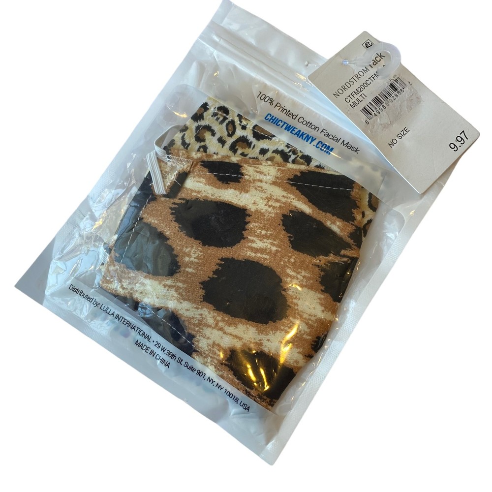 Chic Tweak Cotton Animal Print Face Masks Set of 2 NWT